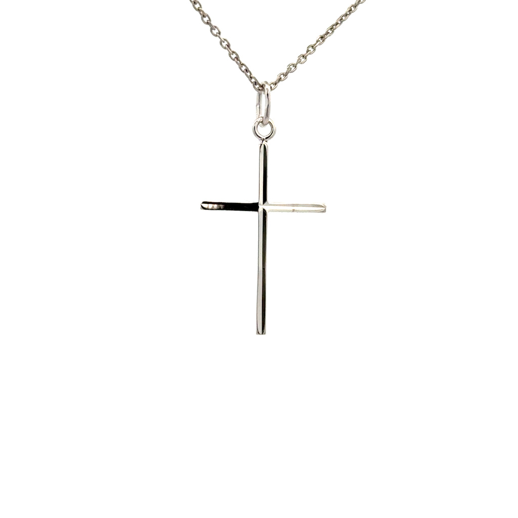 Bílé zlato přívěsek KŘÍŽEK 2,8cm